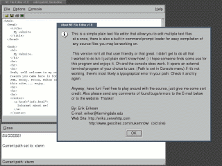 Screenshot of the about screen.